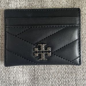 🎉SALE🎉 Tory Burch Kira Chevron Pave Logo Card Case in Black